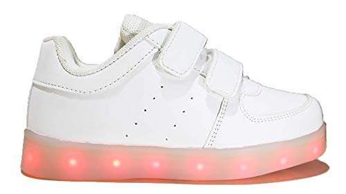 Mapleaf Zapatos LED para niños y adultos con batería USB en diferentes modos de iluminación de color, color Multicolor, talla 30 EU