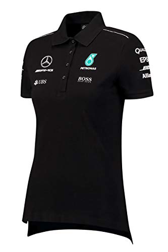 Mercedes AMG F1 - Polo para mujer, color negro