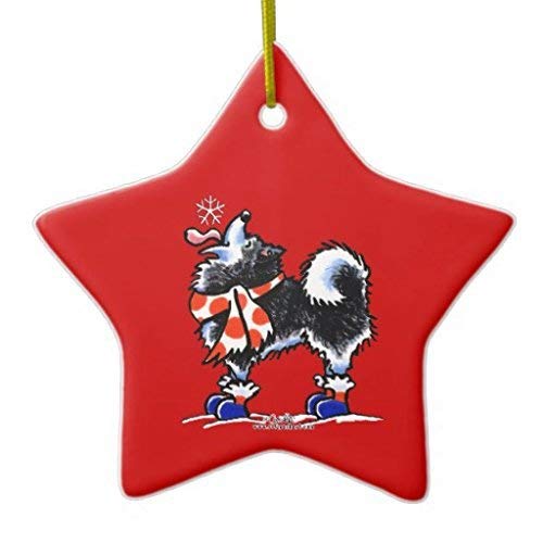 Mesllings Divertidos adornos navideños Alaskan Malamute Catch a Snowflake Ornaments