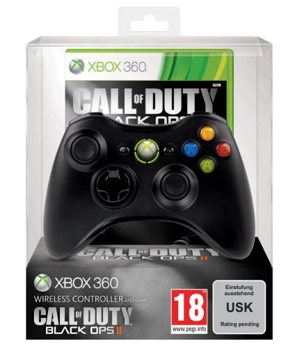 Microsoft - Mando Inalámbrico, Color Negro, Incluye Call Of Duty Black Ops 2 (Xbox 360)