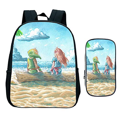 Mochila escolar de dibujos animados The Legend of Zelda 2 unids / set Mochila Estuche para lápices Link's Awakening Mochilas escolares para estudiantes para niñas Niños