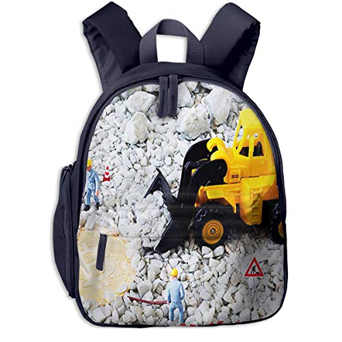 Mochila para Niños Minería Bitcoin, Mochila Escuela Primaria de Edad Peso Ligero Pérdida Mochila de Viaje para Chico Chica