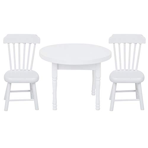 Modelo de sillas de Mesa de Comedor de simulación 1:12, Mini casa de muñecas Muebles Redondos Juguetes para niños Miniatura casa de muñecas Adorno decoración Regalo para niños(#1)