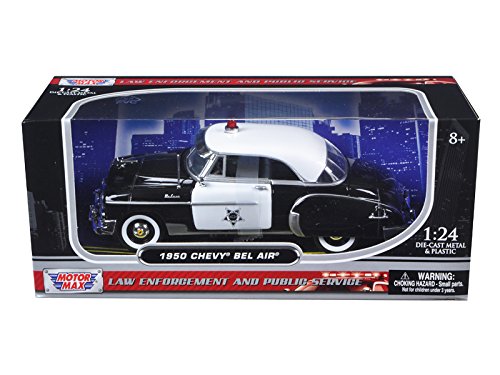 Motormax 1950 Chevrolet Bel Air Police 1/24 Diecast Car Model by