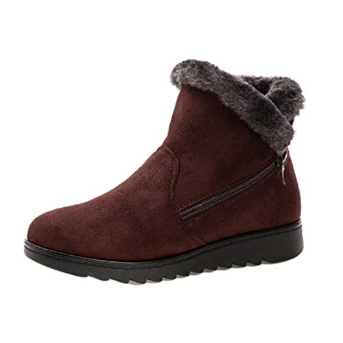 MU CHAOHAI Botas de Nieve de Invierno Estilo Antiguo de Pekín para Mujer Botas de Color Sólido Mantener Abrigadas para Personas de Mediana EDA