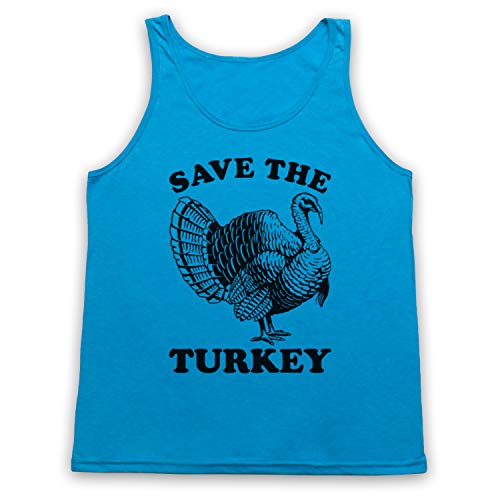 My Icon Art & Clothing Save The Turquía - Chaleco de manga corta para promover los derechos de los animales Azul Azul De Neón M