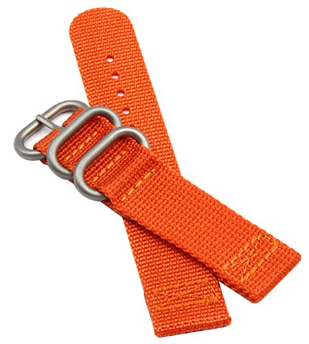 NATO Correas de Reloj de perlón de Nylon de 22 mm de Estilo de Color Naranja Hombres exquisitos Correas de reemplazo