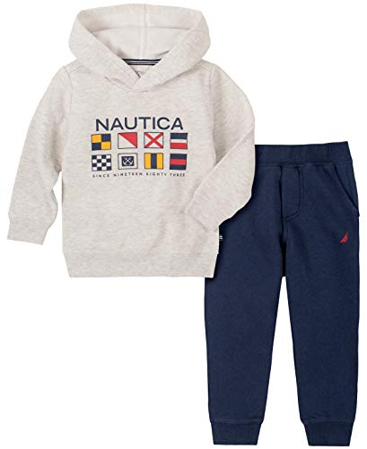 Nautica 2 Pieces Hooded Pullover Pants Set Conjunto para bebs y Nios pequeos, Gris, 24 Meses para Bebés