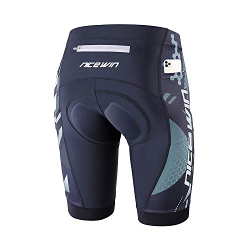 NICEWIN Pantalones Cortos de Ciclismo para Hombre Medias de Ciclismo para Motocicleta Pantalones Acolchados de Secado rápido 3D