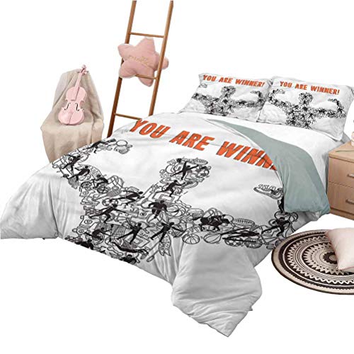 Nomorer Juego de Ropa de Cama de edredón Juego de Cama de tamaño Queen para Juegos Olímpicos (1 Funda de edredón 2 Fundas de Almohada) Deporte de Invierno para Atletas