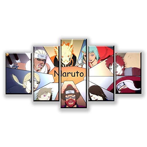 None brand Inicio Decorativo Arte de la Pared Imagen 5 Panel Naruto Shippuden Ultimate Ninja Storm Poster Canvas Print Painting-20x35 20x45 20x55cm Sin Marco