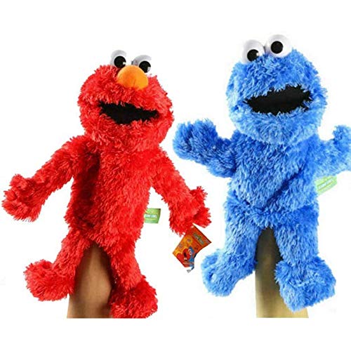 Odxlzc Espectáculo de Marionetas de Barrio Sésamo, Peluche de Juguete de marioneta de Mano, Galleta de Peluche, Monstruo, marioneta de Mano, Juego de muñecas, Juguete Educativo, 31 cm / 2 Piezas