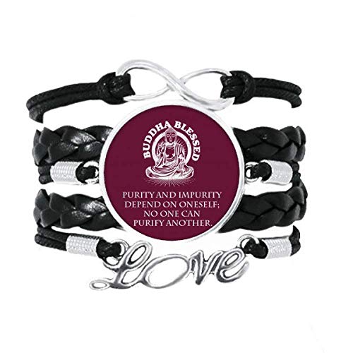 OFFbb-USA Clean Decisions Affect sí mismo pulsera de cuero trenzado cuerda de tejer pulsera regalo