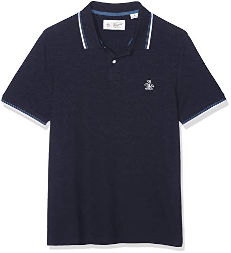 ORIGINAL PENGUIN 56 Tipped Sticker Pete Polo, Azul (Blue (Dark Sapphire) 413), Small (Talla del Fabricante: Small Taglia Produttore S) para Hombre