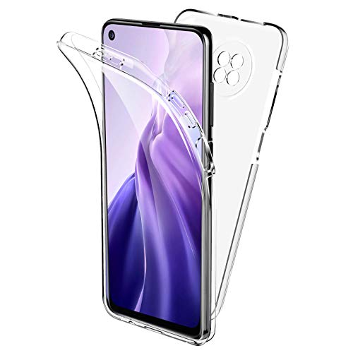 Oududianzi Funda Compatible con Xiaomi Redmi Note 9T, 360 Grados Protección Diseñada, TPU Frente y PC Back - Transparente