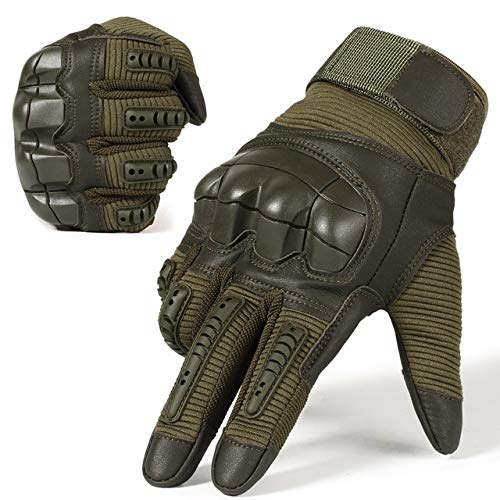 Pantalla táctil Goma nudillo Duro Guantes de Dedo Completo Bicicleta PU Cuero Guantes Hombres -a140-b12