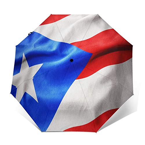 Paraguas Plegable Automático Impermeable Amor ondeando la Bandera Nacional, Paraguas De Viaje Compacto a Prueba De Viento, Folding Umbrella, Dosel Reforzado, Mango Ergonómico