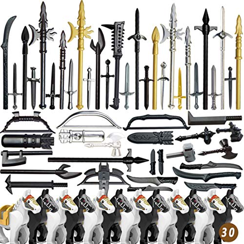 PARIO 75Pcs Custom Militar Kit de Casco y Arma para Figuras de Caballeros Soldados SWAT Policía Juguete, Compatible con Lego