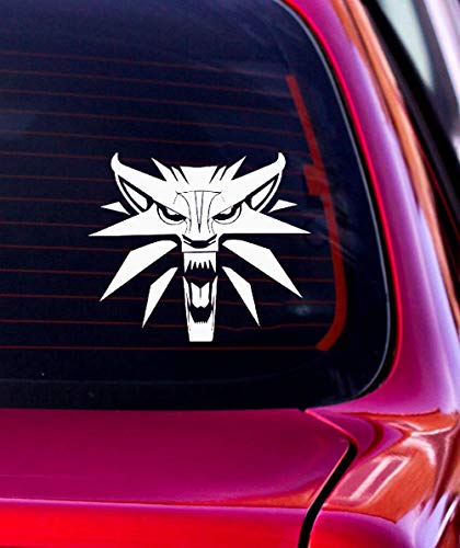 Pegatinas Adhesivas Coche 14.3x12.3Cm Creativedecal The Witcher Wolf Medallion Car Sticker s para el coche Laptop Window Sticker