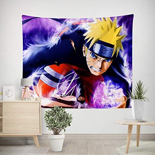 PEKSLA Anime Naruto Ultimate Ninja 5, Tapiz de mandala multicolor para colgar en la pared, manta de pared