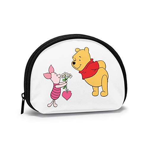 Piggy Presenta Flores a Winnie The Pooh-Cartera Unisex en Forma de Concha para Guardar Billetes pequeños y triviales