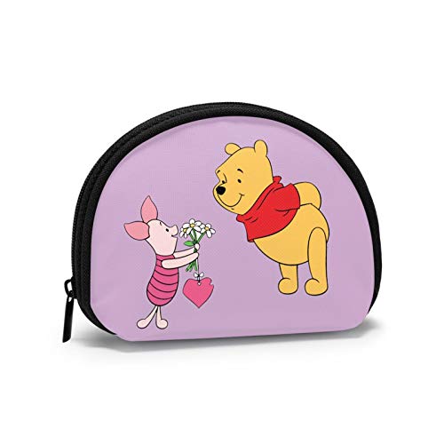 Piggy Presenta Flores a Winnie The Pooh Ladies Mini Monedero Almacenamiento de Billetes Zpper Security