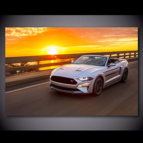 Pintura al óleo póster Cuadro de arte de pared Fords Mustang GT Convertible Car California vehículo pintura lienzo carteles e impresiones decoración moderna del hogar 50x70cm