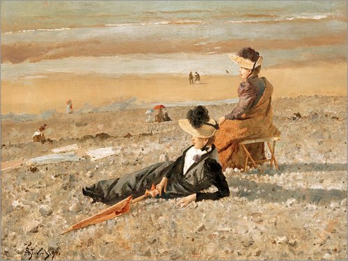 Póster 40 x 30 cm: A Beautiful Day in Le Tréport de Alfred Stevens/akg-Images - impresión artística, Nuevo póster artístico