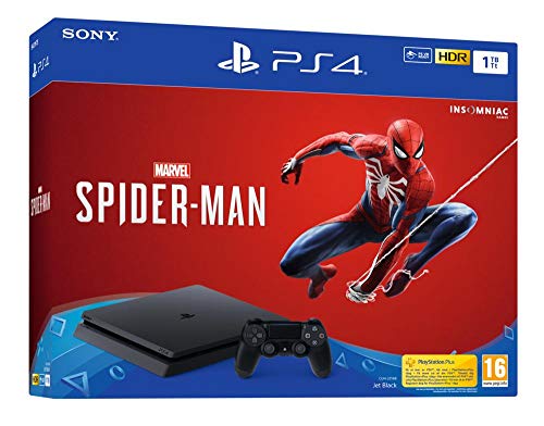 PS4 1 To F - noir + Marvel's Spider-Man Standard Edition [Importación francesa]