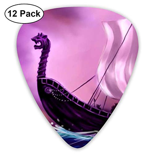 Púas para Guitarra 351 Forma Púas de guitarra clásicas Barco pirata Plectrums Instrumento Bajo estándar Paquete de 12