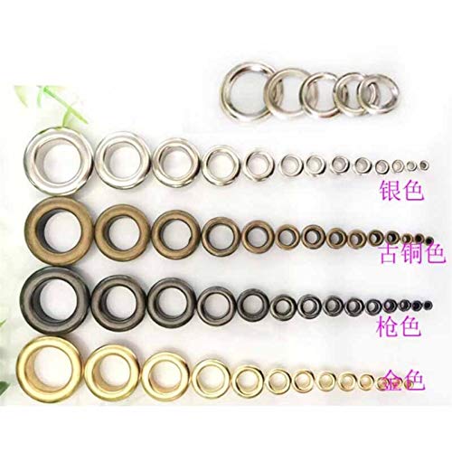 QQGG Botones Costura 100Sets Hole Ojalets de aleación de 5 mm con Ojales para Lateral de Liceplaycraft DIY Scrapbooking Zapatos Cinturón de la Tapa Bolsa Tag Ropa Acceso 4color Boton