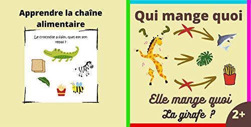 Qui mange quoi: Le livre pour apprendre la chaîne alimentaire avec des Devinettes pour les tout-petits - Jeux d'apprentissage maternelle cherche et trouve dès 2 ans (French Edition)