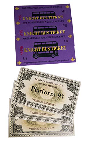 Rak Mark Pack Replica Billete Anden 9 y 3/4 y Ticket Bus Noctambulo Harry Potter y Dos llaveros