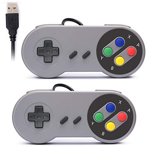 RetroK Controlador USB 2x para juegos SNES NES, joystick clásico retro USB Gamepad para Windows PC MAC y sistema Raspberry Pi