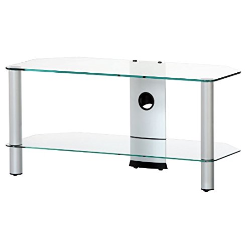 RO&CO - Mueble TV. Ancho 90 cms. 2 estantes. Vidrio Transparente/Chasis de Color Gris. Ref.M-902 TG