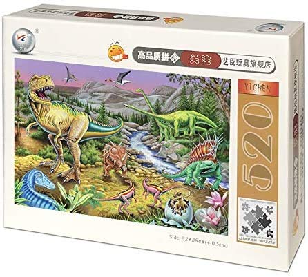 Rompecabezas Familiar Para Adultos creativo ambientalmente amistoso del juego de los niños juguetes adultos dinosaurio Jurásico 520 piezas de madera Rompecabezas Juego de mesa de dibujos animados de I