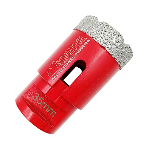 SHDIATOOL Broca de Diamante 35MM Vacío Soldadura para Perforación en Seco Porcelana Azulejo Granito Mármol M14