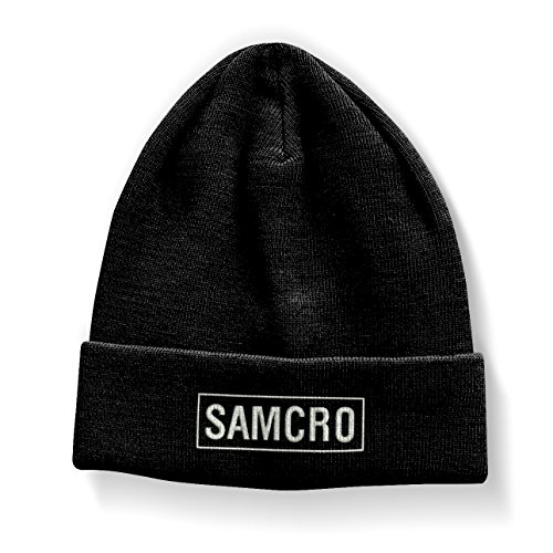 Sons of Anarchy Mercancía con Licencia Oficial Samcro Bordado Beanie (Negro)