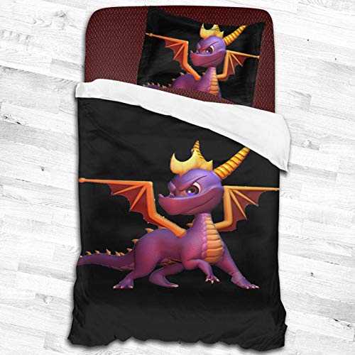 Sp-Yro The Dragon - Juego de sábanas de 2 piezas con cierre de cremallera (1 juego de edredón, 1 funda de almohada) 137 x 203 cm