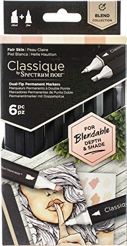 Spectrum Noir Classique Mezclar el Alcohol Marcadores Rotuladores Duales Plumas Para Plumillas Establecen Piel Blanca Paquete de 6 - Fair Skin