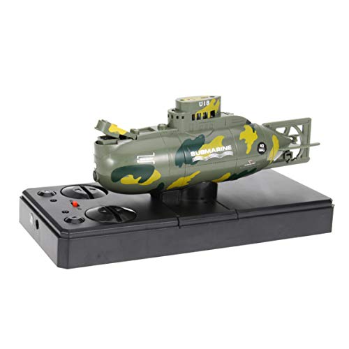 STOBOK Juguete Submarino de plástico Control Remoto Mini Barco de Juguete 3.7v Impermeable RC Modelo Submarino Regalo para niños niños