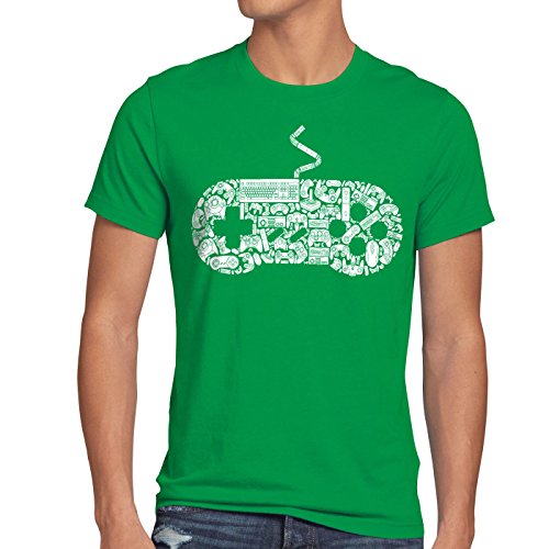 style3 Gamer Camiseta para Hombre T-Shirt Gamer Game Videojuego, Talla:L, Color:Verde