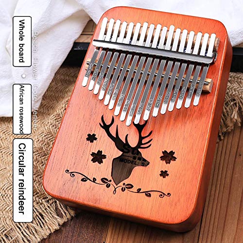 SuoSuo SFFSM Nueva 17 Teclas de Piano Kalimba Pulgar Africano de Palo de Rosa cartón Entero Dedo del Piano con el Aprendizaje de Libro Tune Martillo (Color : African Rosewood)