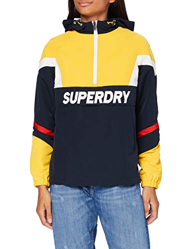 Superdry Colour Block Overhead Chaqueta, Amarillo (Springs Yellow Qli), XXS para Mujer