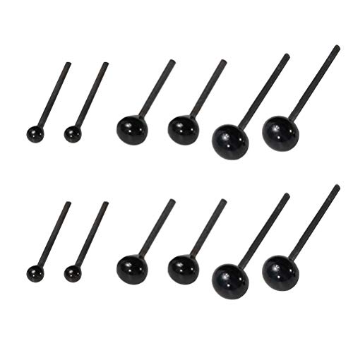 SUPVOX Ojos de Seguridad Ojos de Animales de plástico Negro Ojos de muñeca para Peluches Osos de Peluche Juguetes 150 Pares 2mm 3mm 4mm