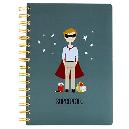 SUSIKO | Cuaderno Hojas Blancas | Super Profesor | Medidas 21 x 15 cm | Peso 315 gr | Tapa Blanda | 80 Hojas de 80 gr | Diseñado con Amor en España