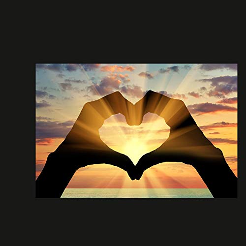 Sweet Hearts Hands Sunset Landscape Canvas Art Painting Carteles nórdicos e impresiones Arte de la pared Decoración del hogar 40x60cm / 15.7"x23.6" Sin marco