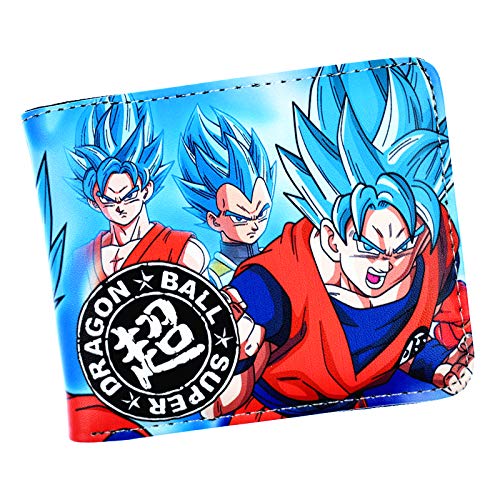 SWVV de Dibujos Animados Cartera Dragon Ball Super Corta Bolso con Titular de la Tarjeta y la Moneda de Bolsillo para niños niñas Bolso