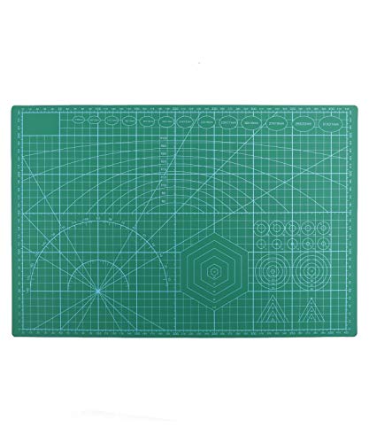 Tabla de Corte, Cutting Mat, Alfombrilla de corte, Base de corte A3 doble cara auto curación para Costura y Manualidades, Esterilla para corte, autocurativa, 45 x 30 cm en Verde