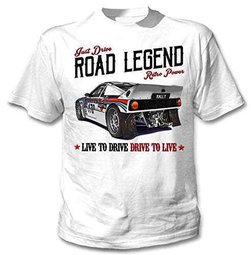 Teesandengines Lancia Rally 037 Vintage Camiseta Blanca para Hombre de Algodon Size Xxxlarge